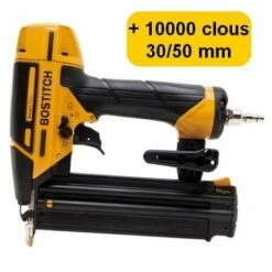 Meilleure affaire 🌟 BOSTITCH BT1855SP-E CLOUEUR DE FINITION + 10000 Clous 18GA (5000 Clous 30mm + 5000 Clous 50mm) 🔔