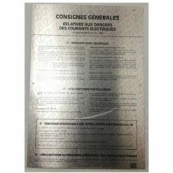Meilleur prix 😀 Catu AM18 Plaque Affiche Consignes Générales De Sécurité électriques - Gris 💯