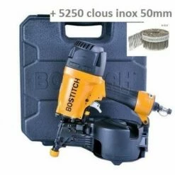 Nouveau 🔥 LOT BARDAGE BOSTITCH N66C-2-E CLOUEUR + 5250 CLOUS INOX 2.3x50mm Liaison PVC 🌟
