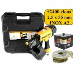 Top 10 🎉 Lot Bardage BOSTITCH N66C-2-E Cloueur + 2400 Clous 2.5 X 55mm Inox A2 👍